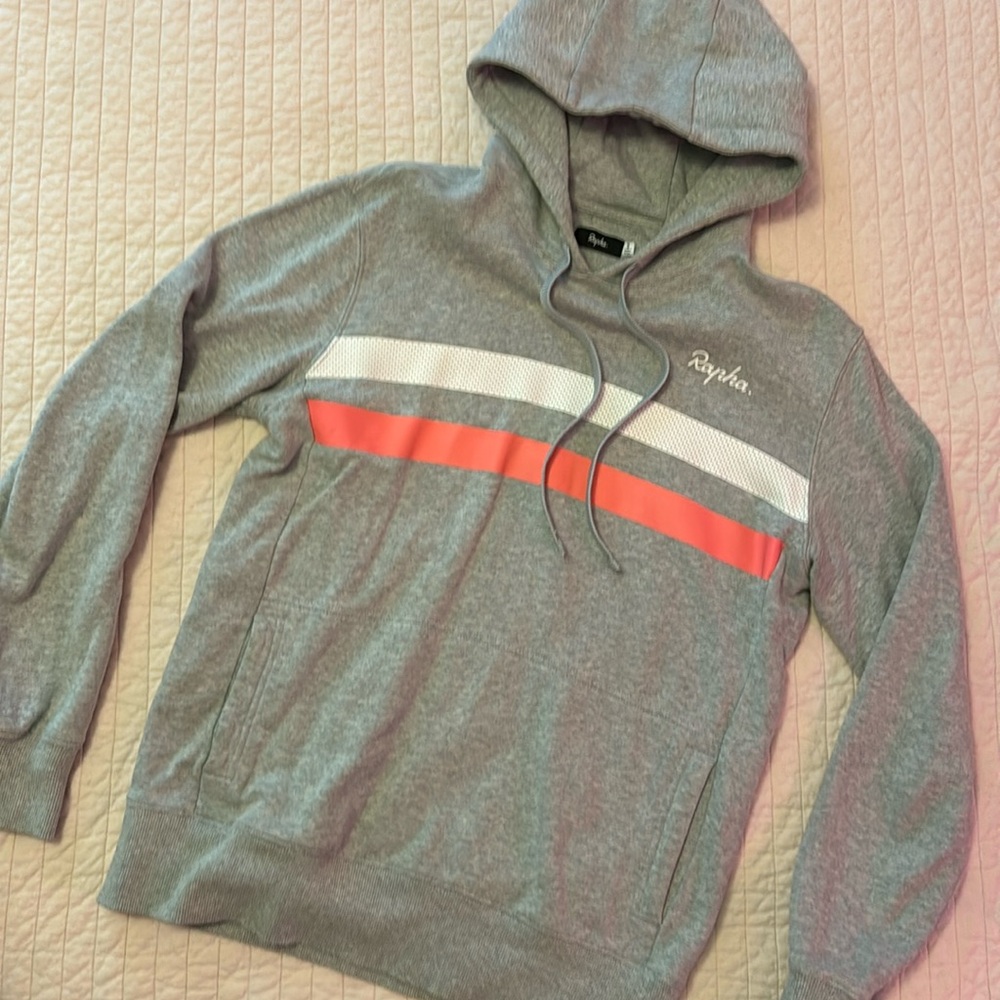 Rapha Men’s Brevet Hoodie Grey/Pink/White S